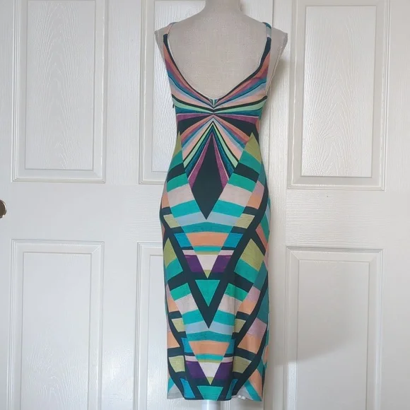 Mara Hoffman Prism V Back Geometric Patterned Midi Dress - Picture 8 of 10
